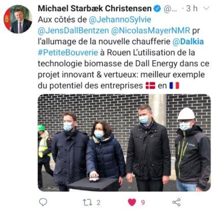 Tweet Danemark première flamme 1