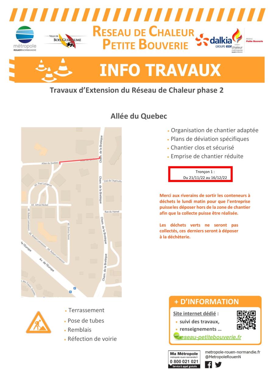 Travaux du 21/11/22 au 16/12/22